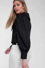Oversized Statement Collar Button-Up Blouse | Q2