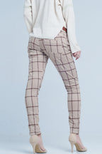 Houndstooth Check Button-Front Pants | Q2