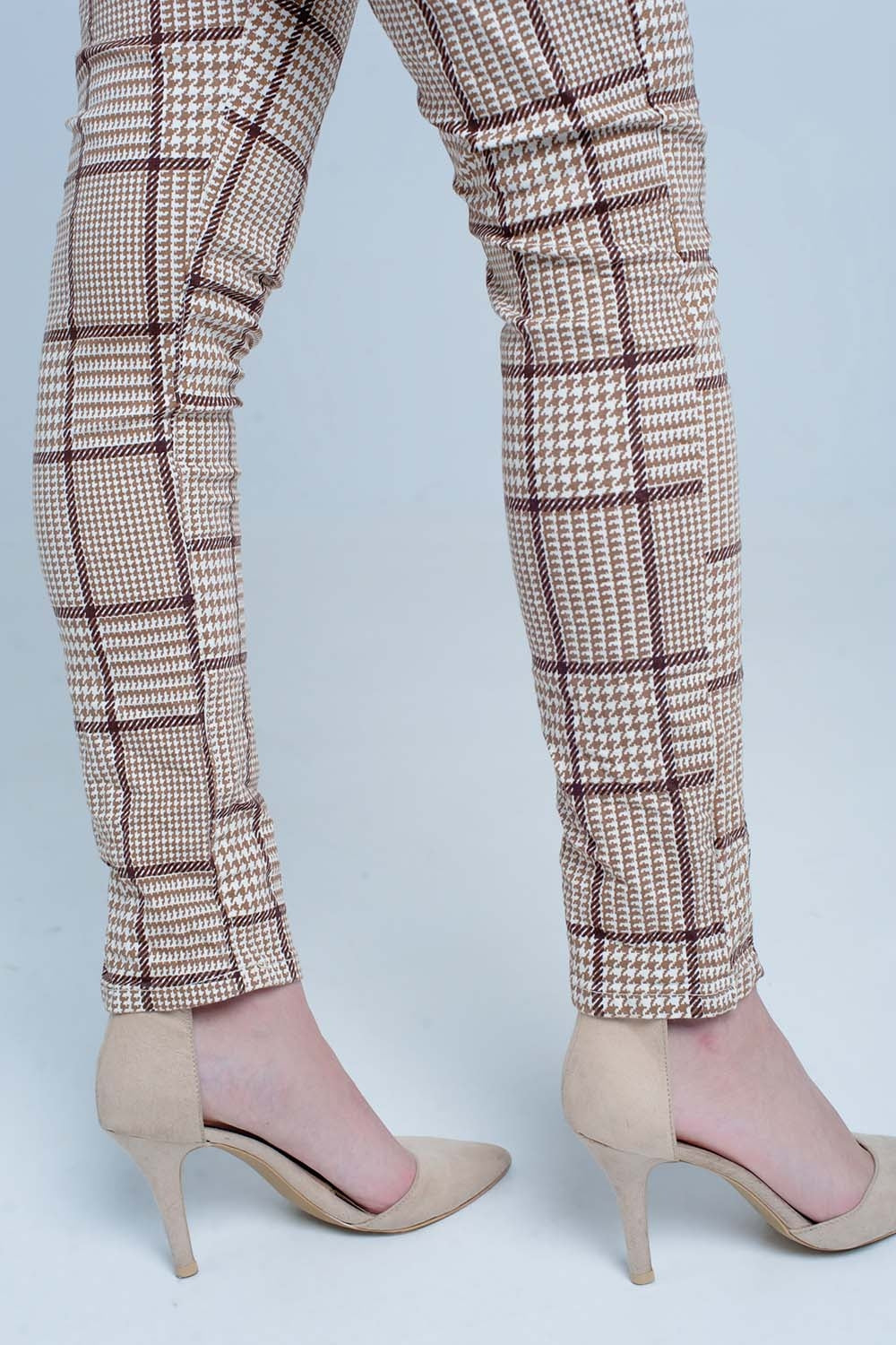 Houndstooth Check Button-Front Pants | Q2