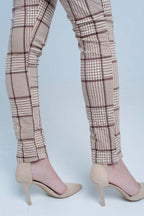 Houndstooth Check Button-Front Pants | Q2