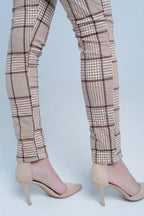 Houndstooth Check Button-Front Pants | Q2