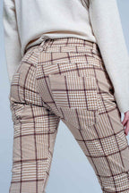 Houndstooth Check Button-Front Pants | Q2