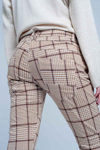 Houndstooth Check Button-Front Pants | Q2