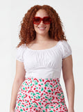 The Perfect Vintage Peasant Top in White