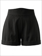 LB High-Waisted Shorts in Solid Black