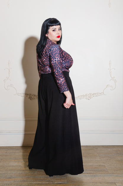 1940's Vintage Style Malia Dolman Top in Leopard Print Jersey | Laura Byrnes