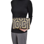 Maze grey velvet envelope clutch, another view, by Pinup Girl Clothing