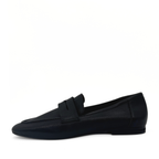 Roxy black leather slip-on loafer
