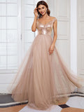 Marquee Off-Shoulder Sequin Tulle Gown