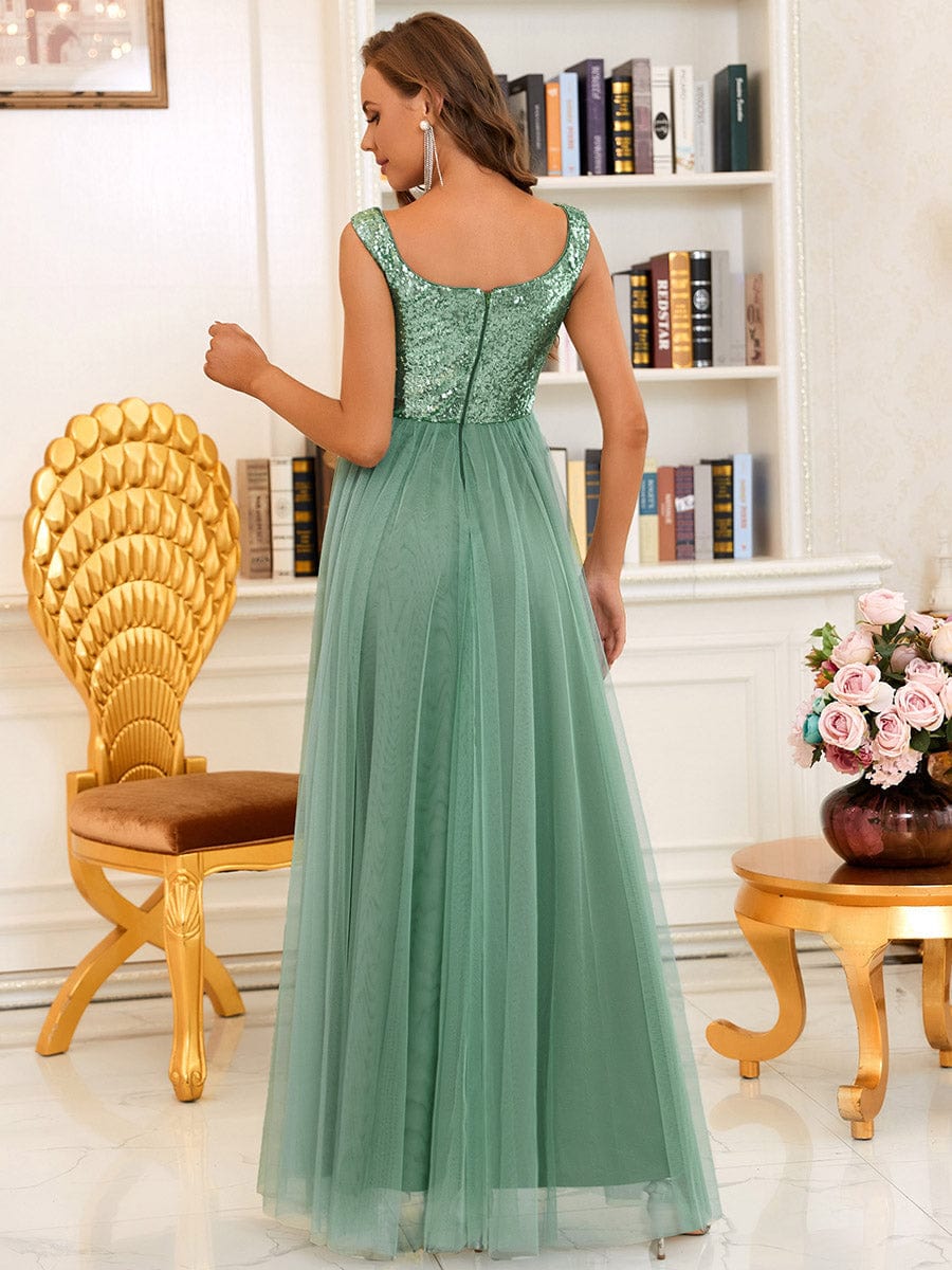 Marquee Off-Shoulder Sequin Tulle Gown