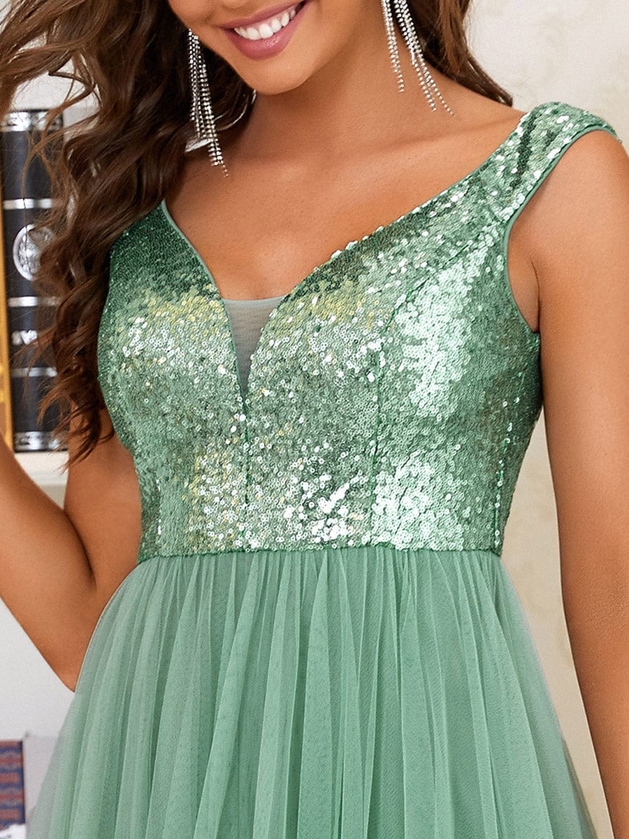 Marquee Off-Shoulder Sequin Tulle Gown