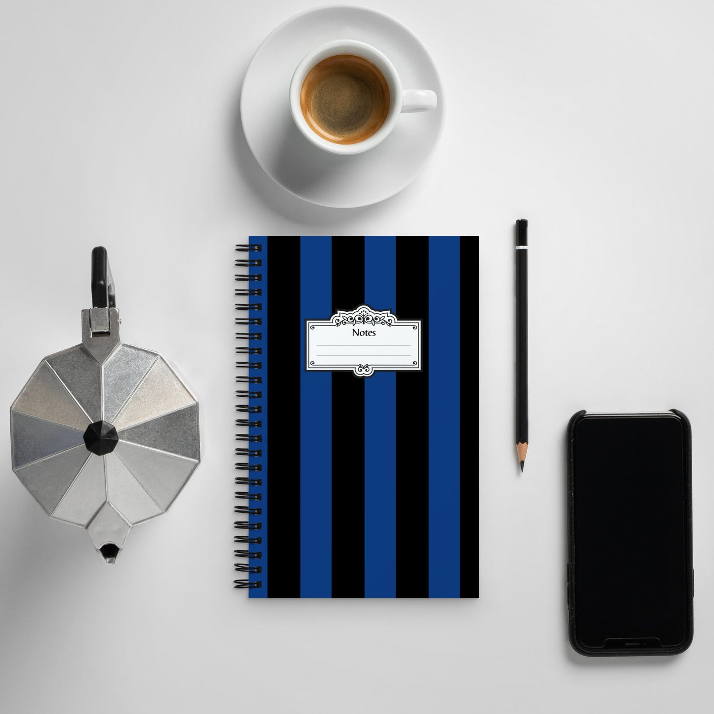 She's Write All The Time Nevermore Stripe 8 x 5 Spiral Notebook | Pinup Couture Home