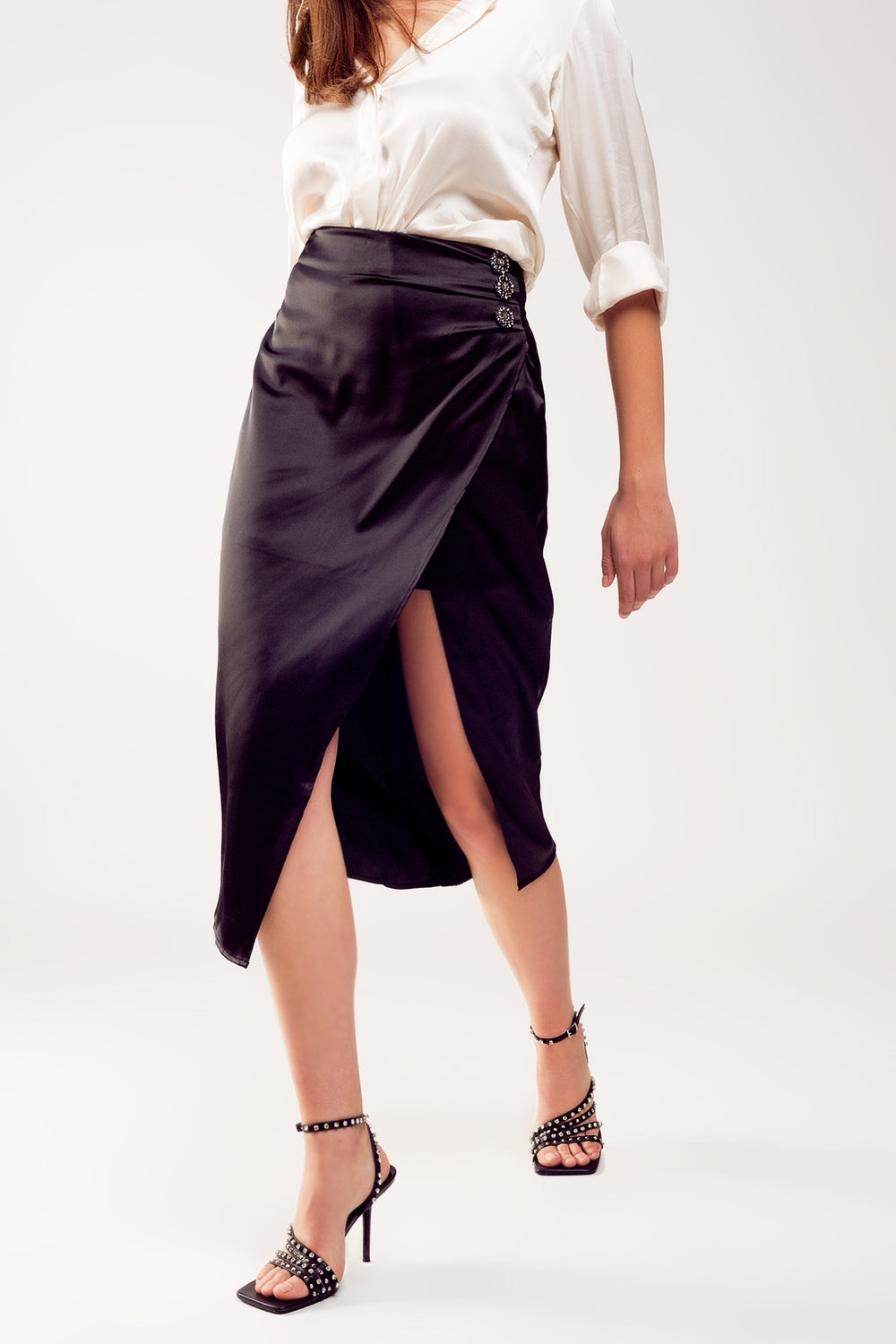 Split Front Midi Skirt
