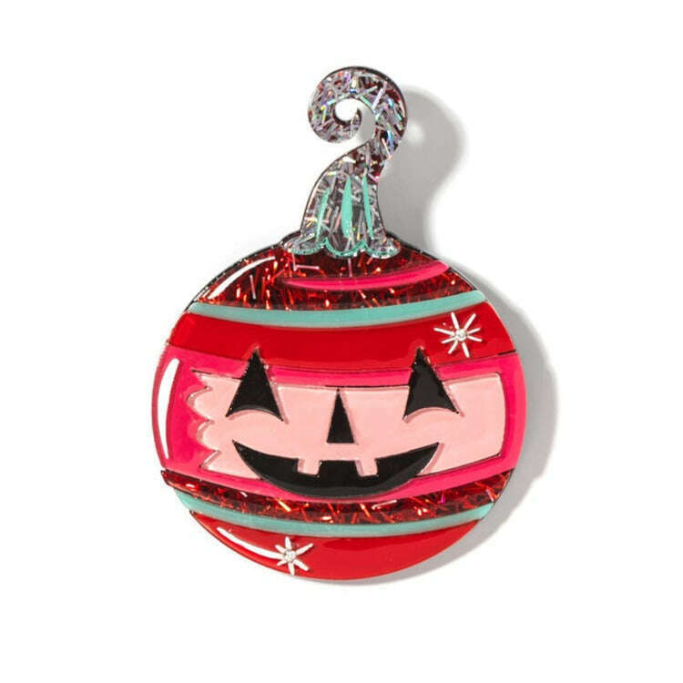 Spooktacular Sparkle Brooch, glitter Halloween scene
