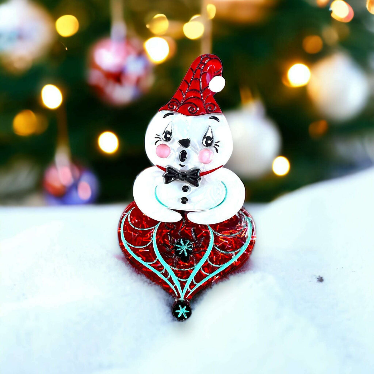 Spookmas Ghostie Brooch, festive Christmas ghost (view 2)