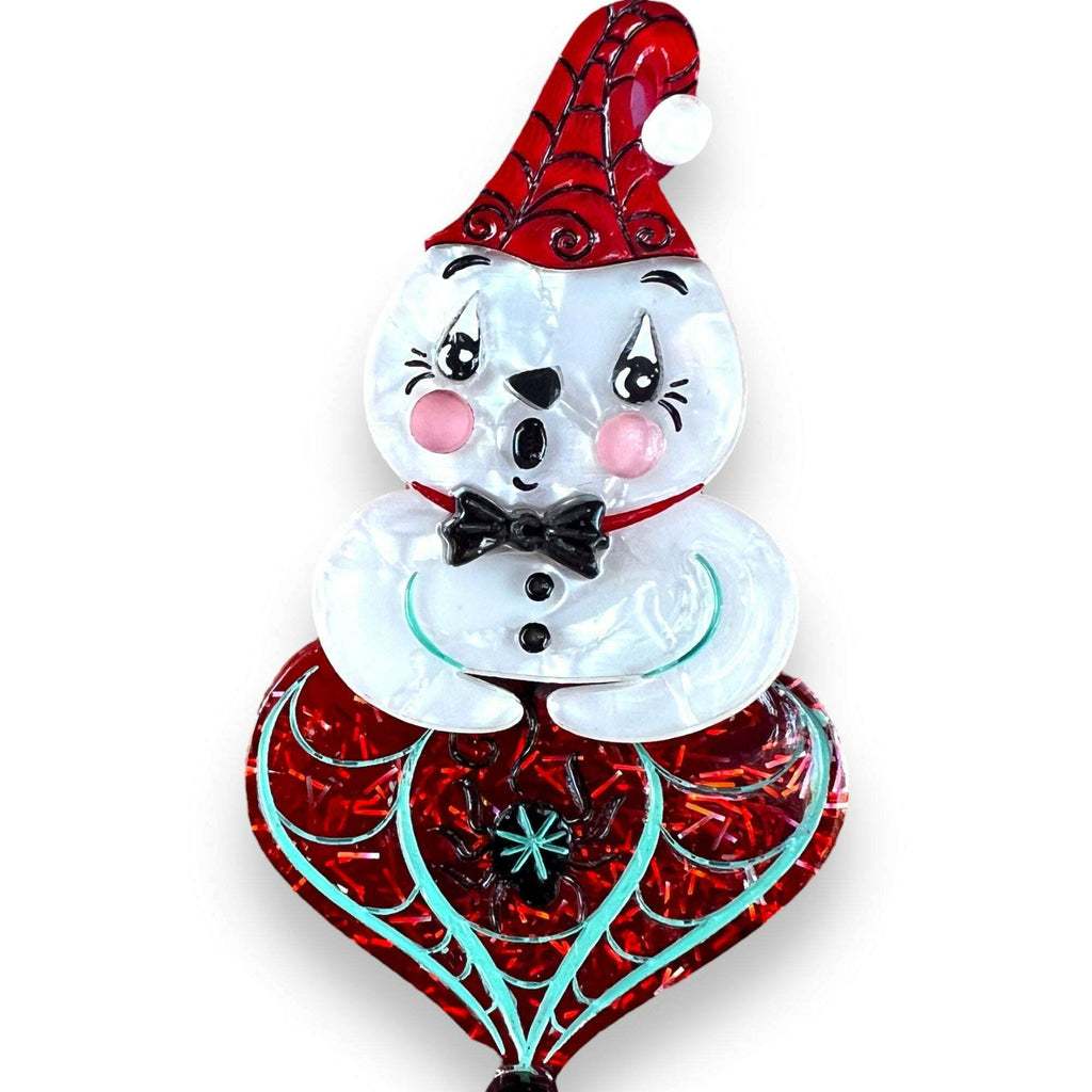 Spookmas Ghostie Brooch, festive Christmas ghost (view 3)