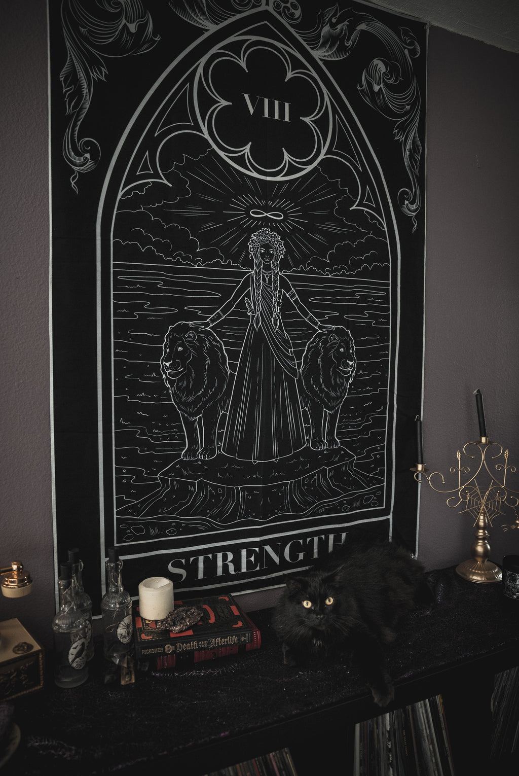 Strength tarot card wall tapestry
