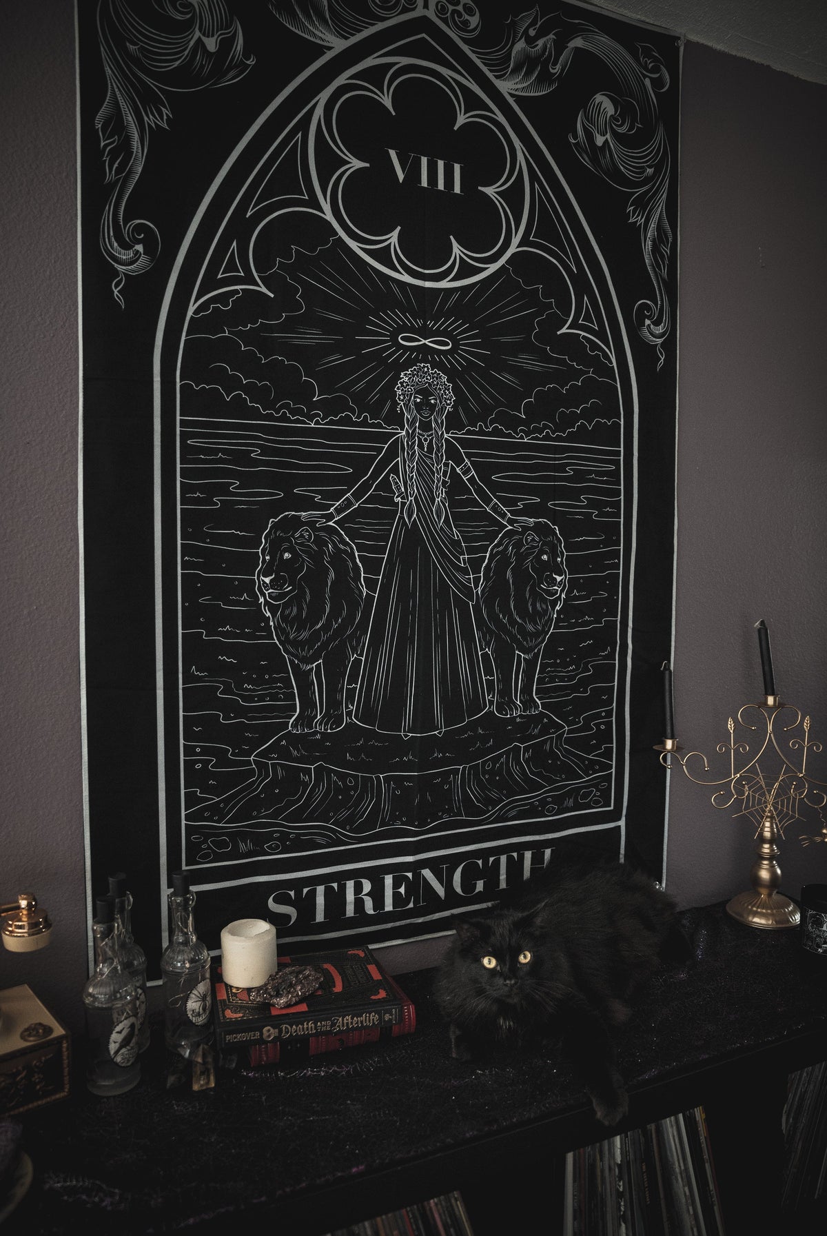 Strength tarot card wall tapestry
