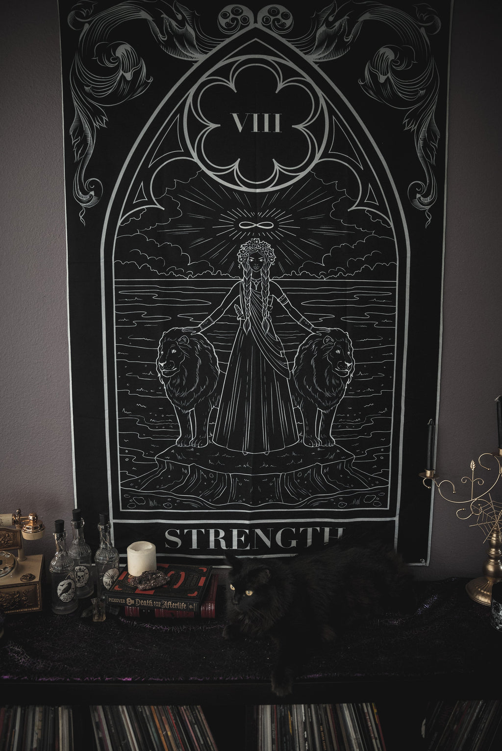 Strength tarot card wall tapestry