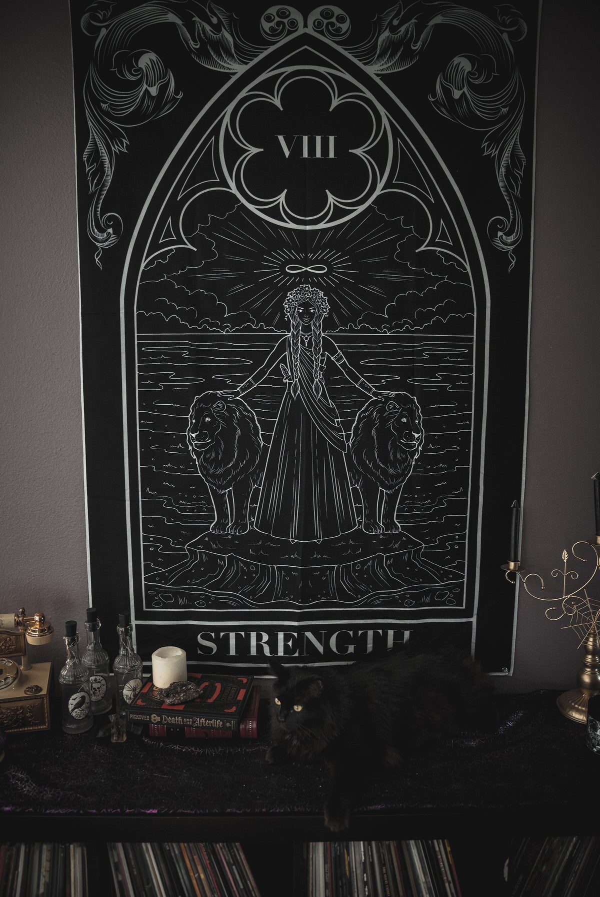 Strength tarot card wall tapestry