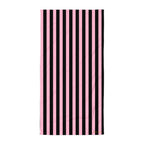 Arden Candy Cane Pink & Black Mark Stripe Beach & Bath Towel