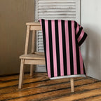 Arden Candy Cane Pink & Black Mark Stripe Beach & Bath Towel