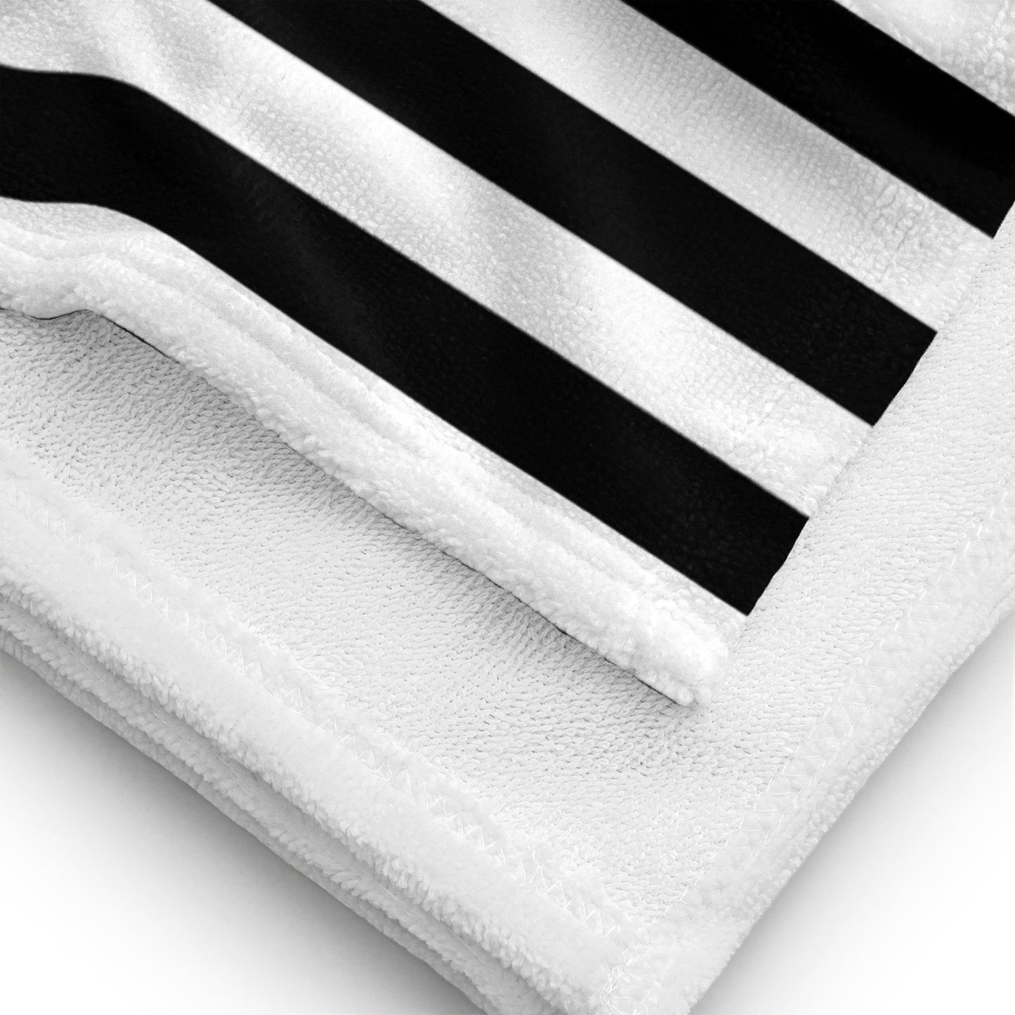 Arden Black & White Mark Stripe Beach & Bath Towel | Pinup Couture Home
