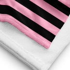 Arden Candy Cane Pink & Black Mark Stripe Beach & Bath Towel