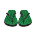 Amie Thong Flip-Flop Beach Sandals in Green Hotel Hexagon