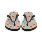 Amie Thong Flip-Flop Beach Sandals in Antoinette Pink & Blue Hotel Hexagon