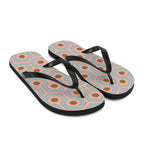 Amie Thong Flip-Flop Beach Sandals in Antoinette Pink & Blue Hotel Hexagon