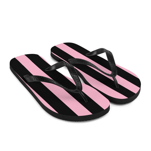 Amie Thong Flip-Flop Beach Sandals in Cotton Candy Mark Stripe