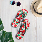 Amie Thong Flip-Flop Beach Sandals in Red Gingham Cherry Girl