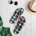Amie Thong Flip-Flop Beach Sandals in Cherry Girl Black Gingham