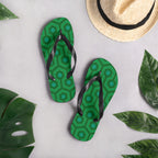 Amie Thong Flip-Flop Beach Sandals in Green Hotel Hexagon