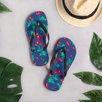 Amie Thong Flip-Flop Beach Sandals in Dark Blue Cherry Girl