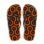 Amie Thong Flip-Flop Beach Sandals in Hotel Hexagon Print