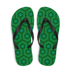 Amie Thong Flip-Flop Beach Sandals in Green Hotel Hexagon