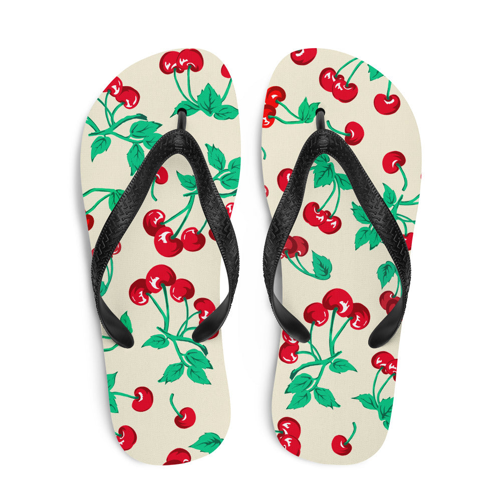 Amie Thong Flip-Flop Casual Sandals in Antique Ivory Cherry Girl