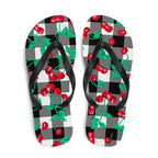Amie Thong Flip-Flop Beach Sandals in Cherry Girl Black Gingham