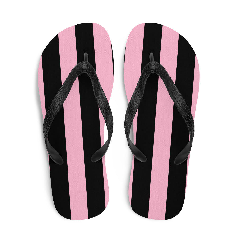 Amie Thong Flip-Flop Beach Sandals in Cotton Candy Mark Stripe | Pinup Couture Relaxed