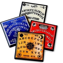 Spirit Board Coaster Set, antique spirit board graphics
