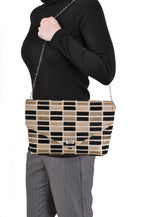 Block black velvet envelope clutch, another view, by Pinup Girl Clothing