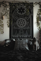 Wheel of Fortune tarot card wall tapestry