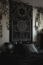 Wheel of Fortune tarot card wall tapestry