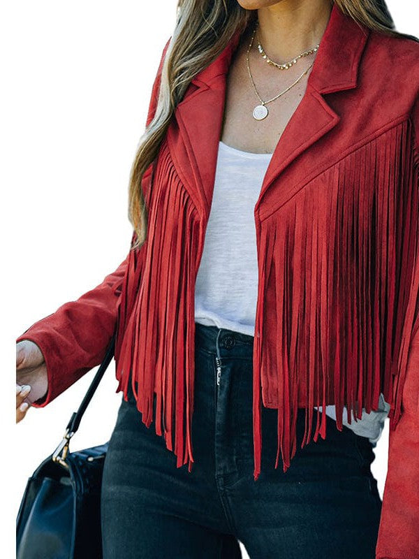 Rodeo Fringe Cropped Suede Jacket | 11 Colors