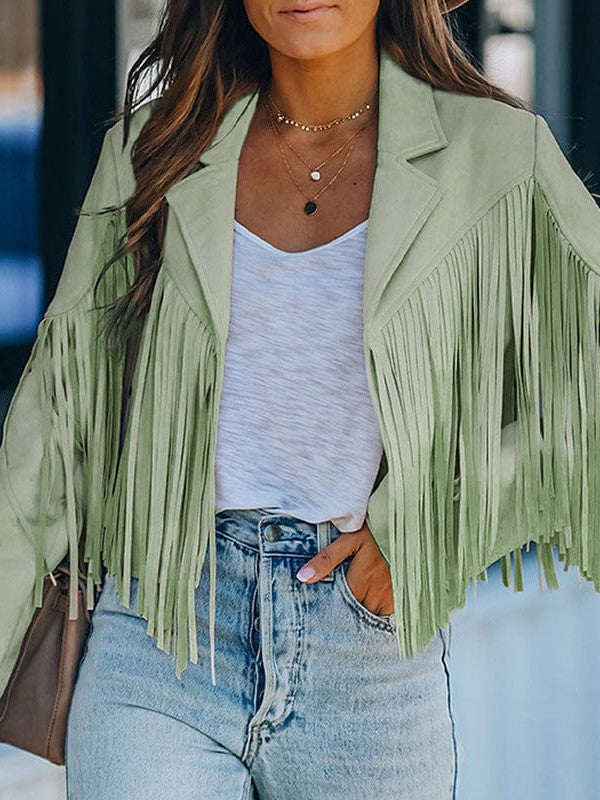 Rodeo Fringe Cropped Suede Jacket | 11 Colors