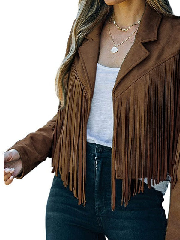 Rodeo Fringe Cropped Suede Jacket | 11 Colors