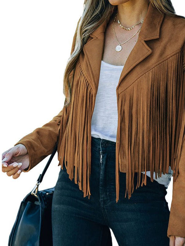 Rodeo Fringe Cropped Suede Jacket | 11 Colors