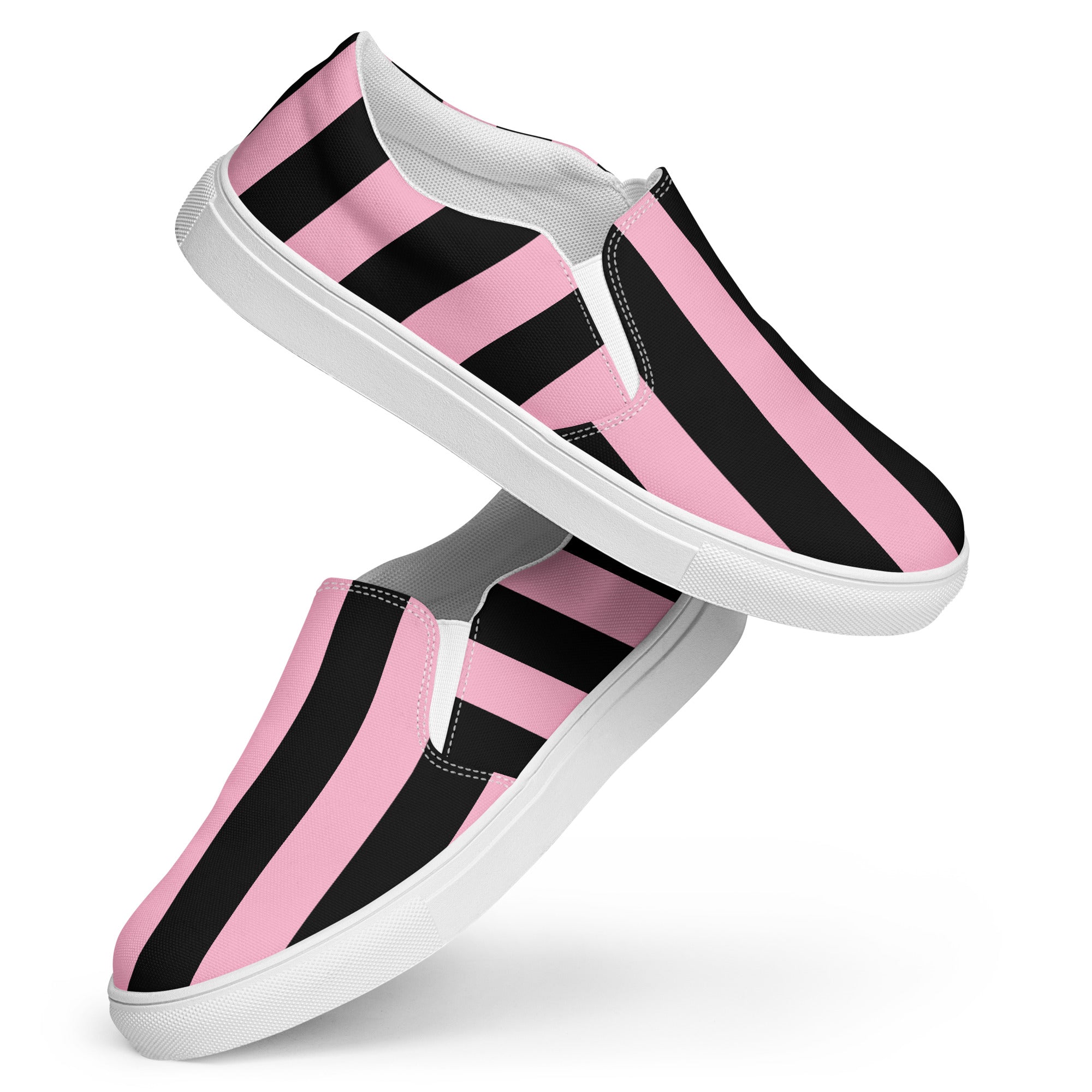 Striped Men's Low Top Sneakers, Black White Diagonal Stripes Best Designer  Men's Lace-up Canvas Shoes (US Size: 5-13) | Heidikimurart Limited